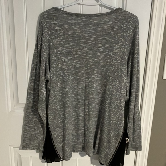 CLEO Haachi SWEATER TOP Side Zips GREY Sz XLP - Picture 4 of 7